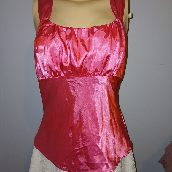 Metrostyle Vibrant Pink Satin Blouse - Picture 1 of 3
